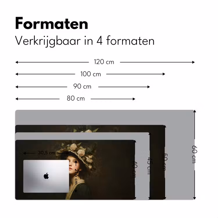 Bloemenhoed - Portret - Vrouw Muismat XXL klein -sfeer5