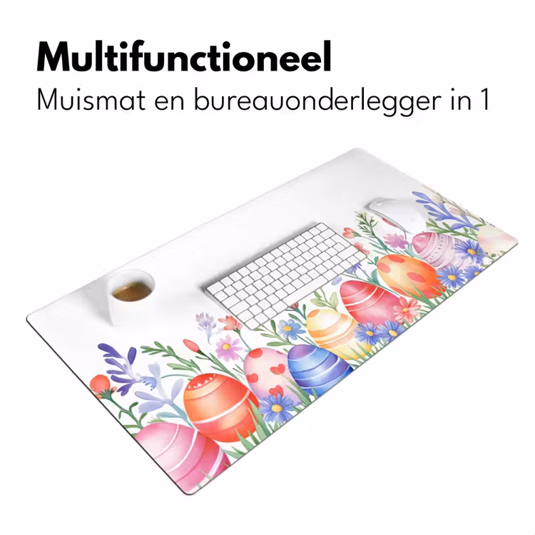 Bloementuin - Kleurrijk - Eieren Muismat XXL klein -sfeer4