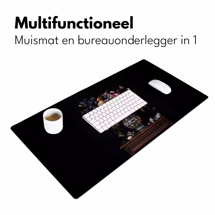 Bloemenvaas - Hout - Bloemen - Boeket Muismat XXL klein -sfeer4