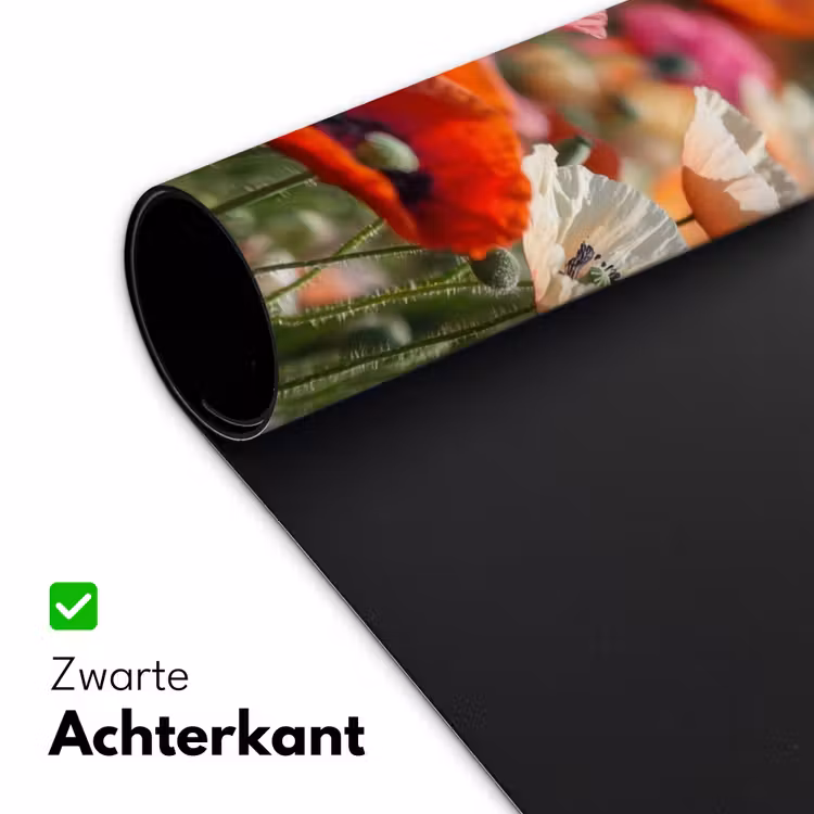 Bloemenveld - Klaprozen - Kleurrijk Muismat XXL klein -sfeer2