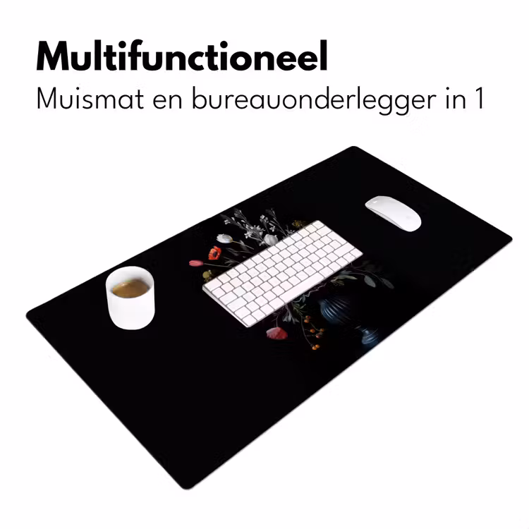 Bloemstuk - Vaas - Zwart Muismat XXL klein -sfeer4