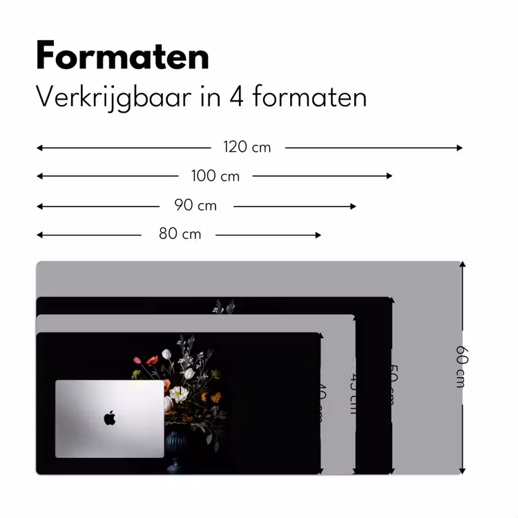 Bloemstuk - Vaas - Zwart Muismat XXL klein -sfeer5