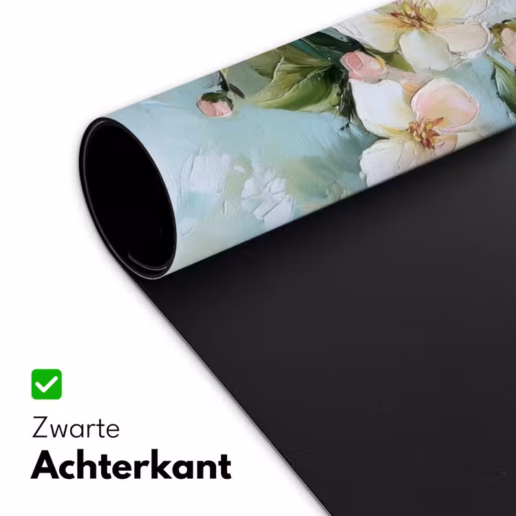 Bloesem - Bladeren - Lichtblauw Muismat XXL klein -sfeer2