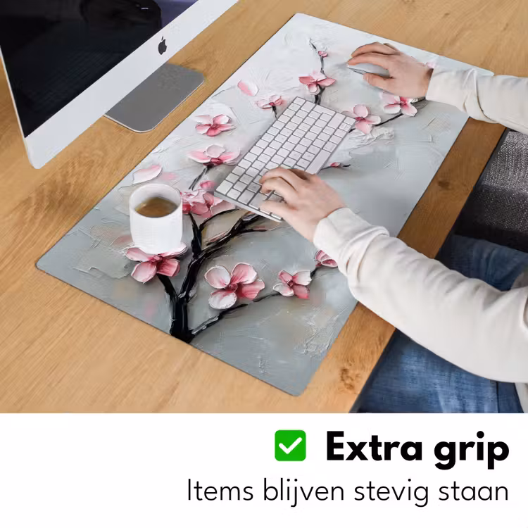 Bloesem - Kunstzinnig - Roze - Sakura Muismat XXL klein -sfeer3