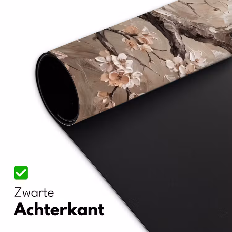 Bloesem - Takken - Schilderij - Beige - Serene Muismat XXL klein -sfeer2