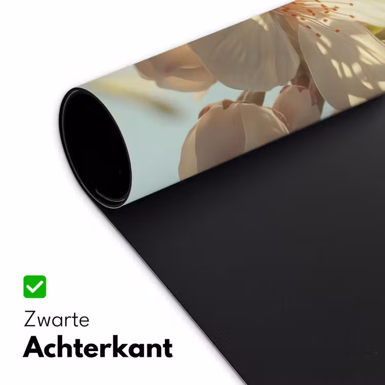 Bloesems - Wit - Zonnestralen - Bloemblaadjes Muismat XXL klein -sfeer2