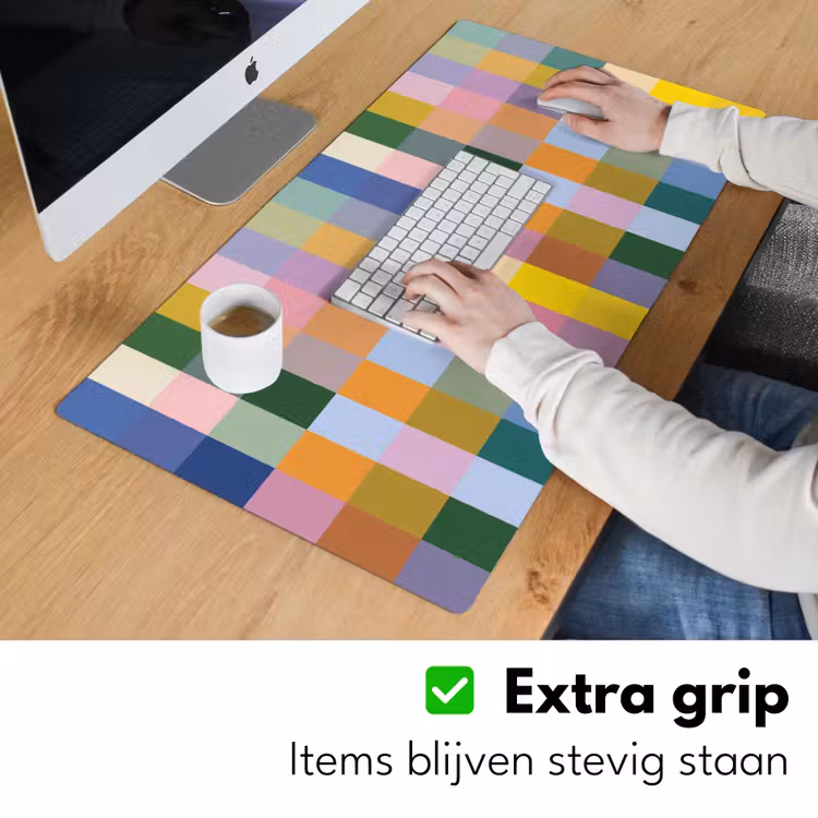 Blokken - Vierkant - Patroon - Gekleurd Muismat XXL klein -sfeer3