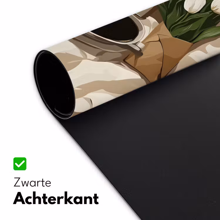 Boek - Illustratie - Tulpen - Koffie Muismat XXL klein -sfeer2