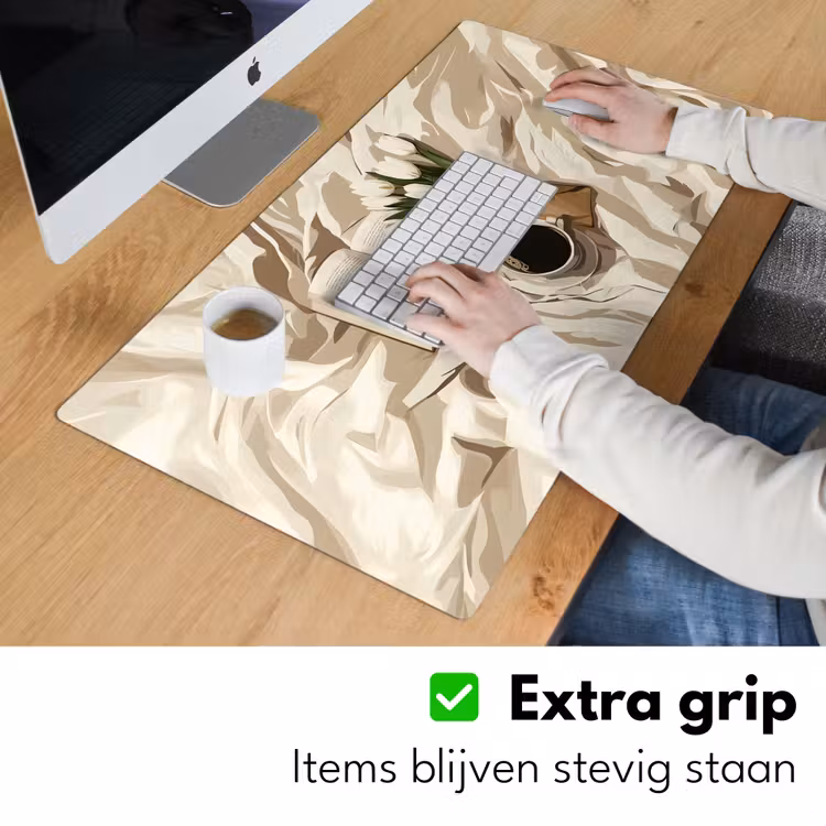 Boek - Illustratie - Tulpen - Koffie Muismat XXL klein -sfeer3