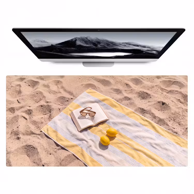 Boek - Zonnebril - Strand - Zomer - Geel Muismat XXL klein -zzz3d