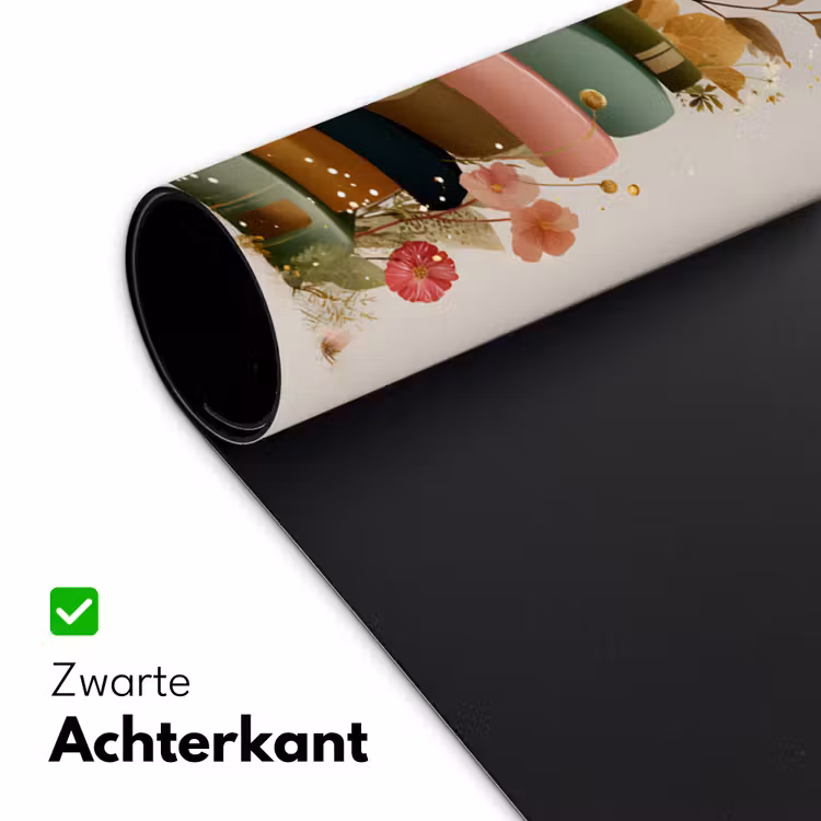 Boeken - Stapel - Bloemen - Kleurrijk Muismat XXL klein -sfeer2