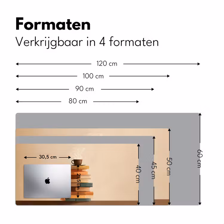 Boeken - Toren - Koffie - Beige Muismat XXL klein -sfeer5