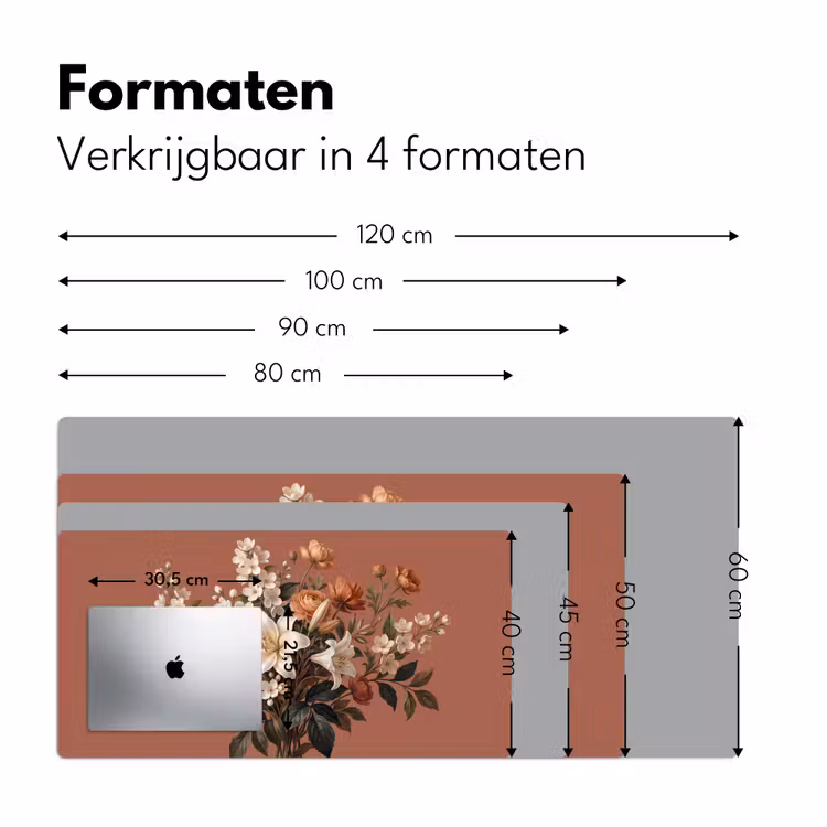 Boeket - Retro - Kleurrijk Muismat XXL klein -sfeer5