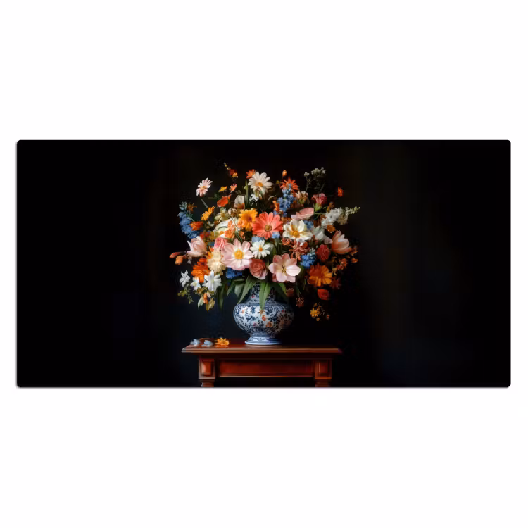 Boeket - Roze - Bloemen - Vaas Muismat XXL klein -3d_leeg