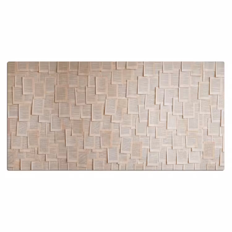 Boekpagina - Collage - Literatuur - Vintage - Beige Muismat XXL klein -3d_leeg