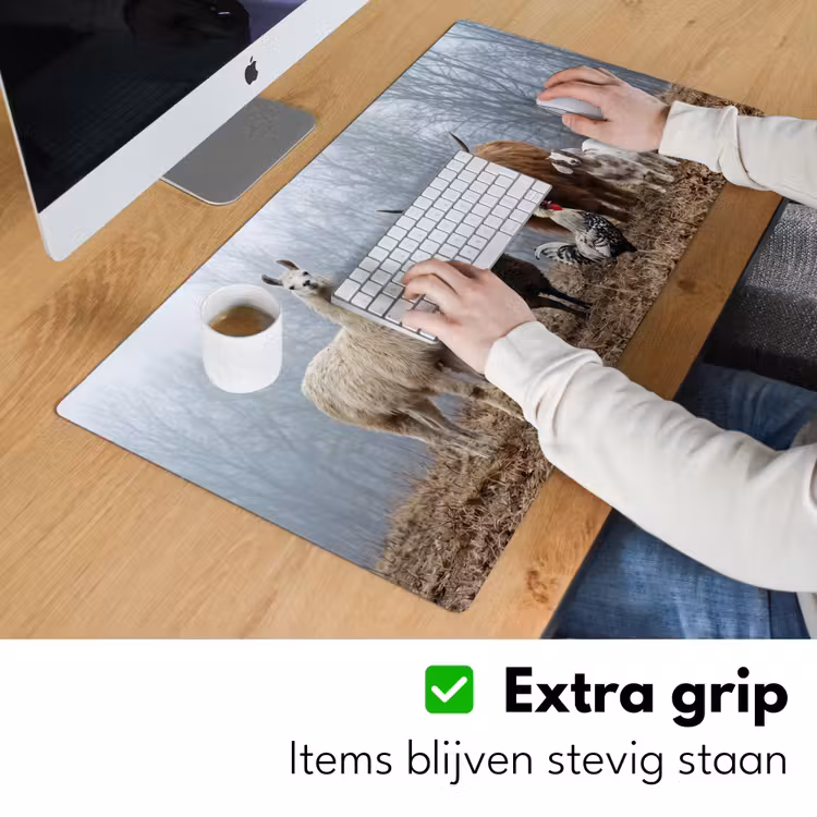 Boerderijdieren - Groep - Mist - Natuur - Rustiek Muismat XXL klein -sfeer3
