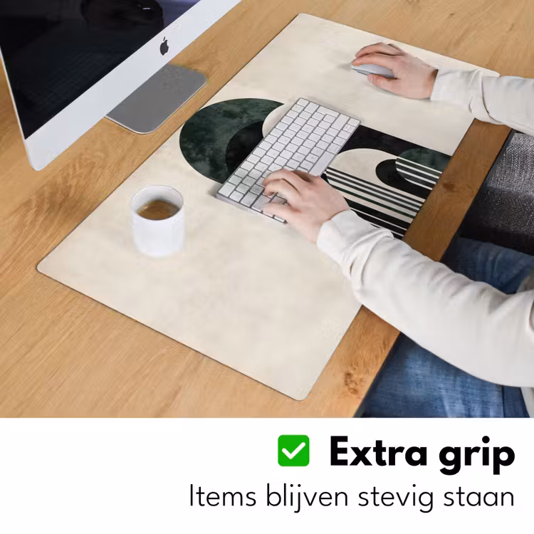 Bogen - Donkergroen - Lijnen Muismat XXL klein -sfeer3