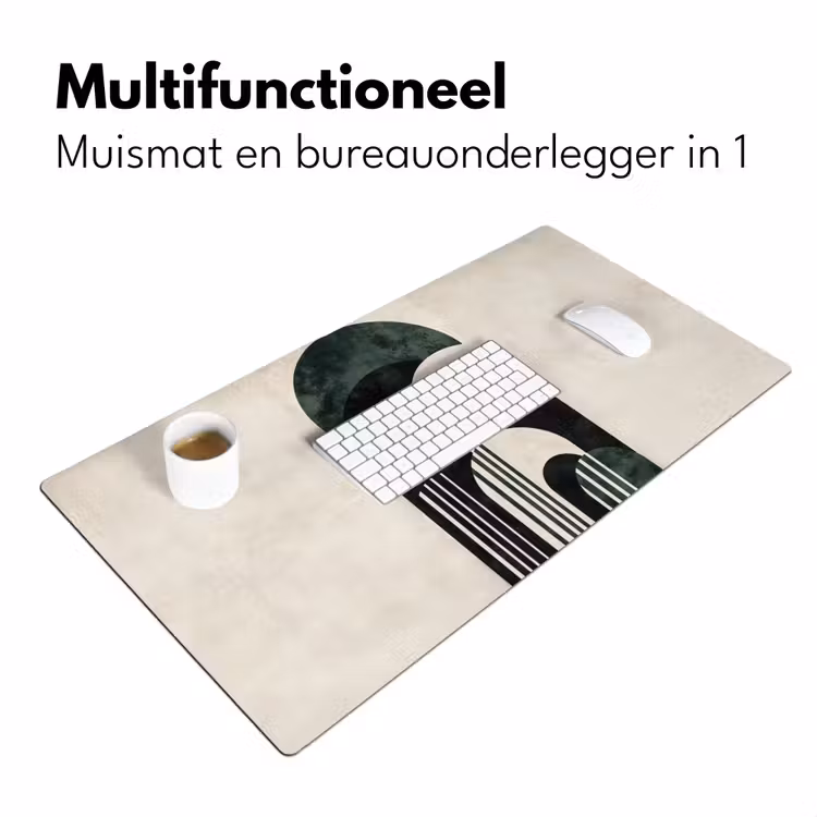 Bogen - Donkergroen - Lijnen Muismat XXL klein -sfeer4