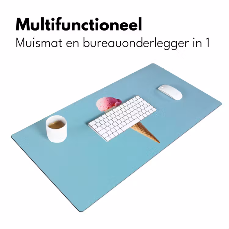 Bolletjes - Schepijs - Hoorntje - Blauw Muismat XXL klein -sfeer4