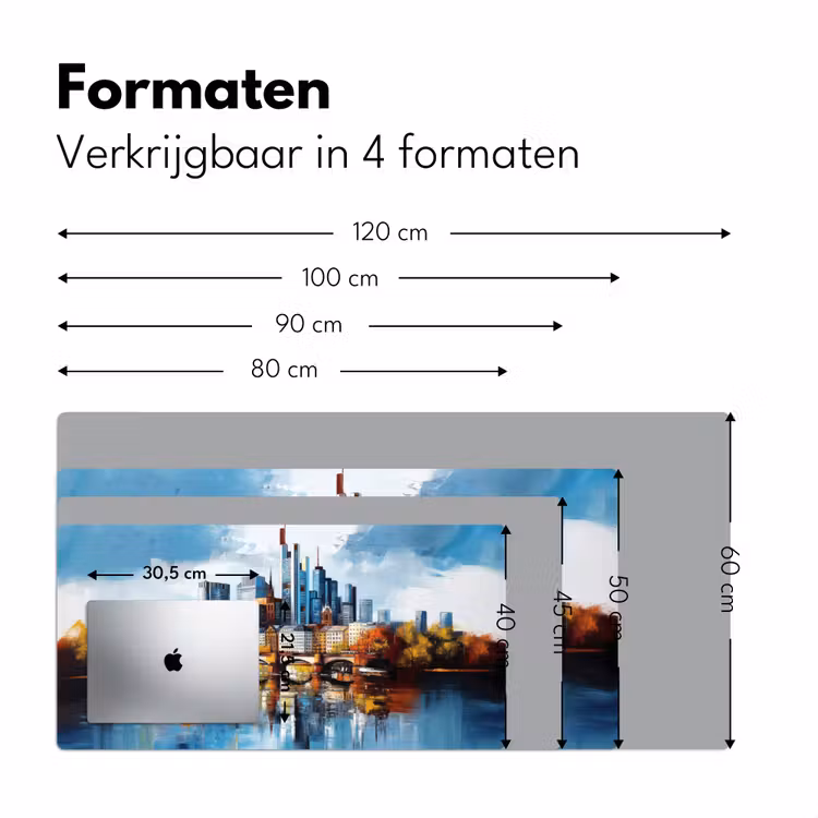Bomen Frankfurt- Stad - Skyline - Brug Muismat XXL klein -sfeer5