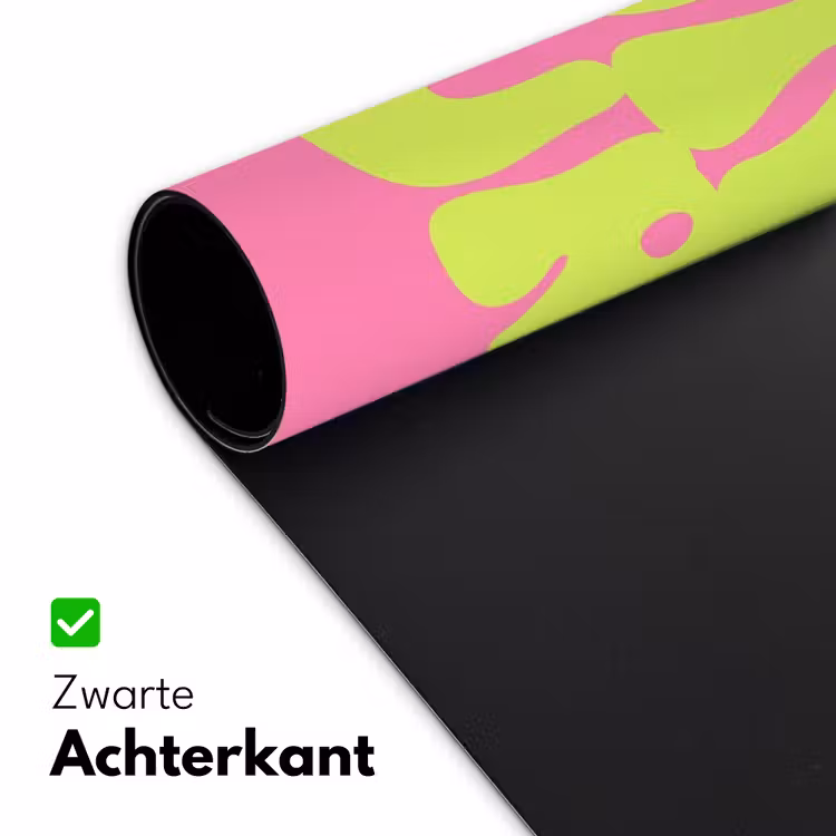 Bonjour - Roze - Fel groen Muismat XXL klein -sfeer2