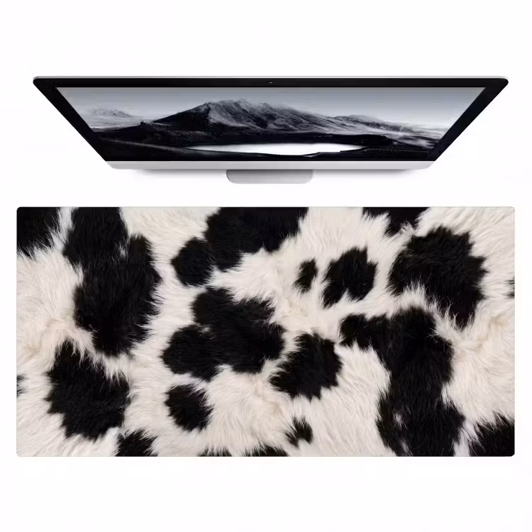 Bont - Textuur - Zwart - Wit Muismat XXL klein -zzz3d