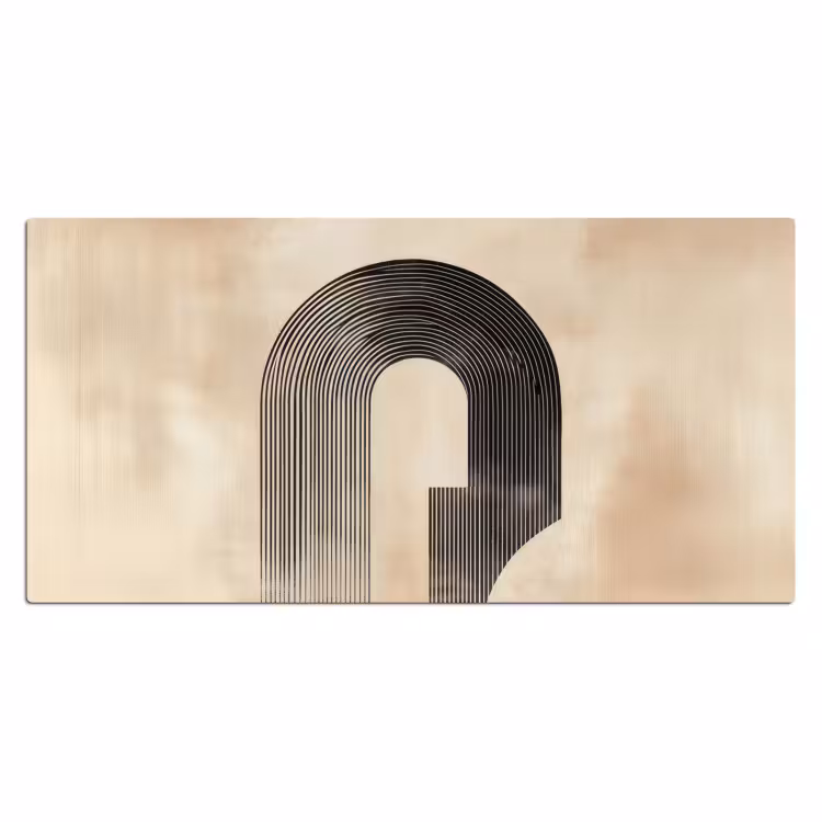 Boog - Strepen - Minimalistisch - Zwart Muismat XXL klein -3d_leeg