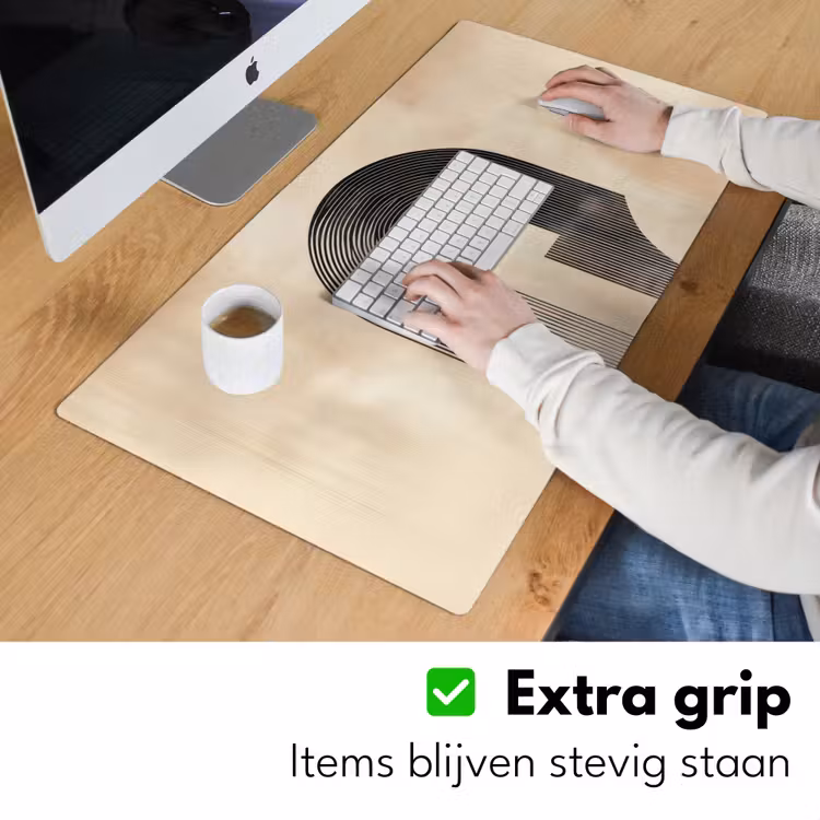 Boog - Strepen - Minimalistisch - Zwart Muismat XXL klein -sfeer3