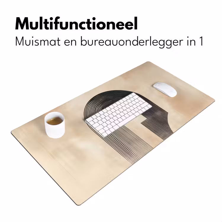 Boog - Strepen - Minimalistisch - Zwart Muismat XXL klein -sfeer4