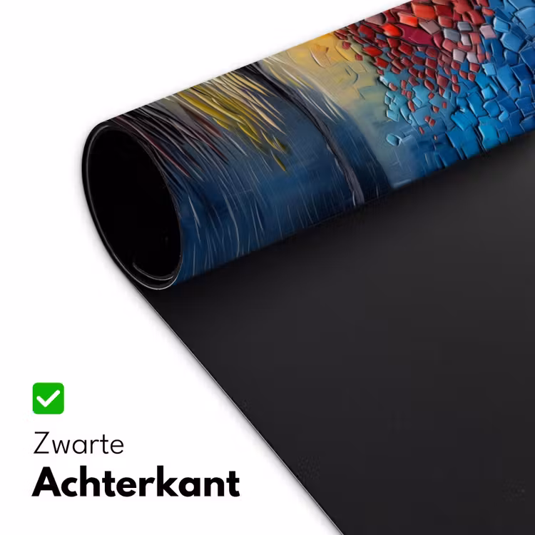 Boom - Blauw - Bladeren - Vakken Muismat XXL klein -sfeer2