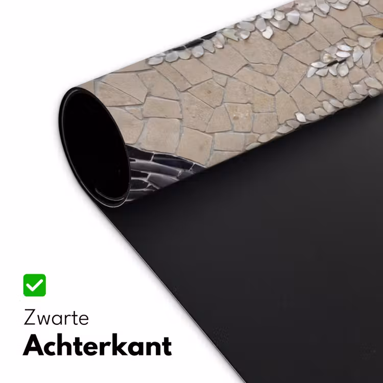 Boom - Bloemen - Mozaïek - Kunst - Wit Muismat XXL klein -sfeer2