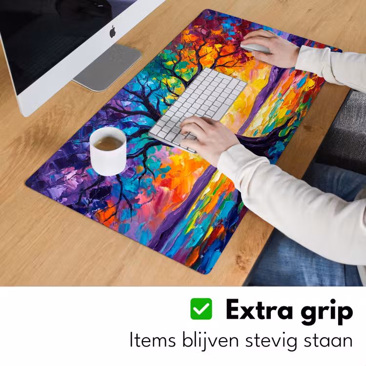 Boom - Landschap - Natuur - Abstract - Kleurrijk Muismat XXL klein -sfeer3