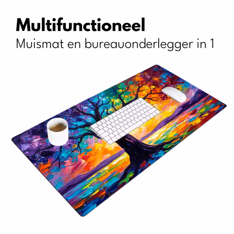 Boom - Landschap - Natuur - Abstract - Kleurrijk Muismat XXL klein -sfeer4
