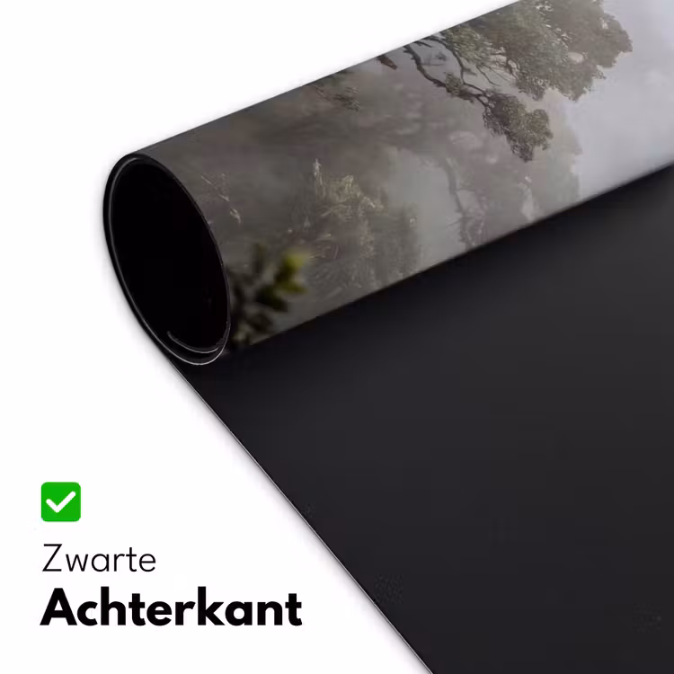 Boom - Mistig - Bos - Groen - Natuur Muismat XXL klein -sfeer2