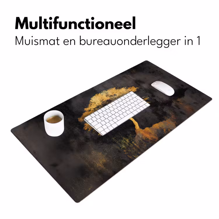 Boom - Schilderij - Goud - Abstract Muismat XXL klein -sfeer4