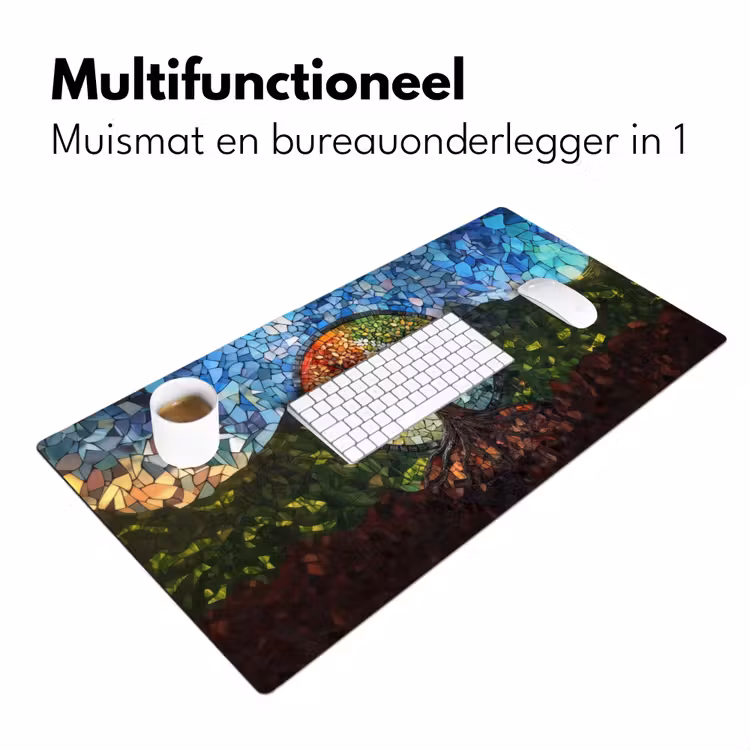 Boom - Seizoenen - Mozaïek - Bergen Muismat XXL klein -sfeer4