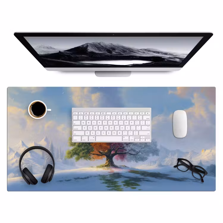 Boom - Seizoenen - Winter - Landschap Muismat XXL klein -3d