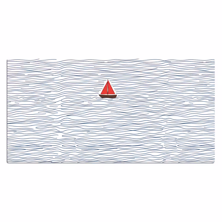 Boot - Water - Rood - Illustratie - Minimalistisch Muismat XXL klein -3d_leeg