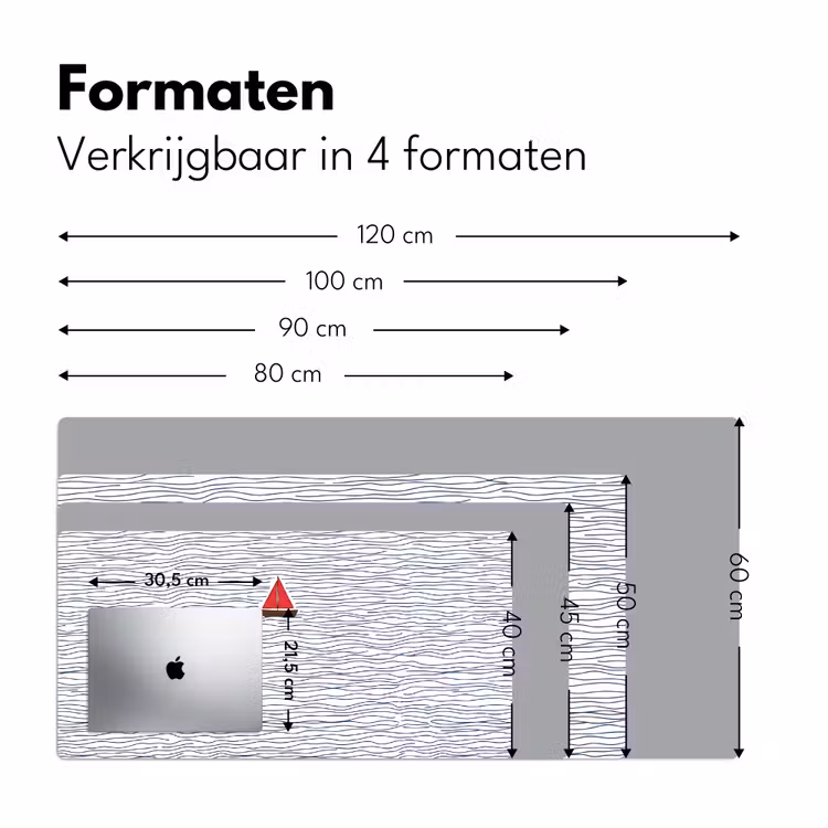 Boot - Water - Rood - Illustratie - Minimalistisch Muismat XXL klein -sfeer5