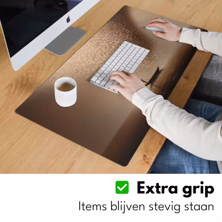 Bootje - Blaadjes - Goud - Water Muismat XXL klein -sfeer3