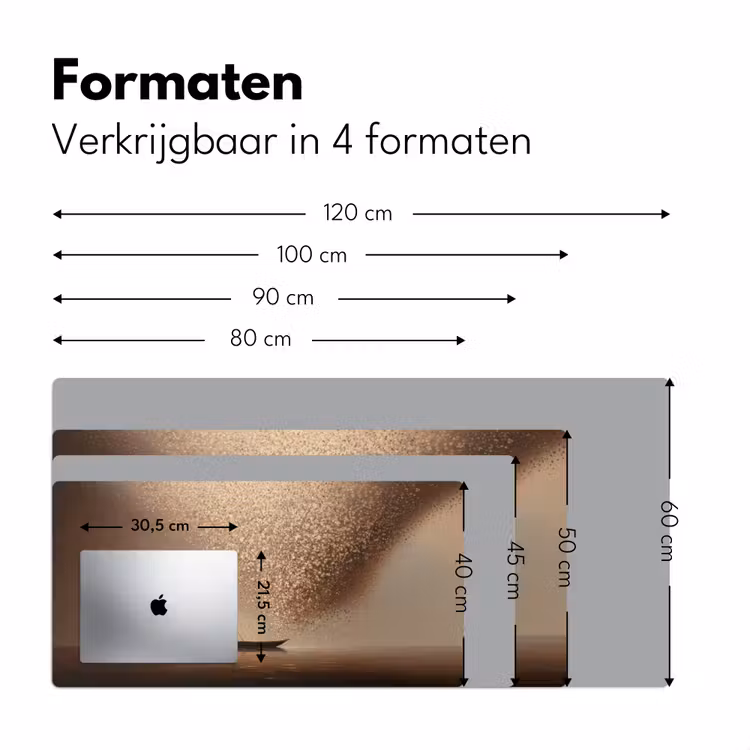 Bootje - Blaadjes - Goud - Water Muismat XXL klein -sfeer5