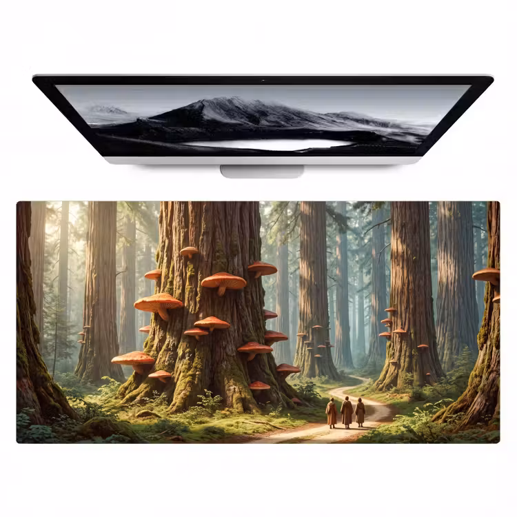 Bureau onderlegger - Bos - Bomen - Natuur - Bos - Bomen - Natuur Muismat XXL klein