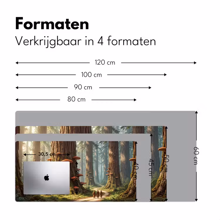 Bureau onderlegger - Bos - Bomen - Natuur - Bos - Bomen - Natuur Muismat XXL klein