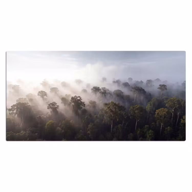 Bos - Mist - Natuur - Groen Muismat XXL klein -3d_leeg