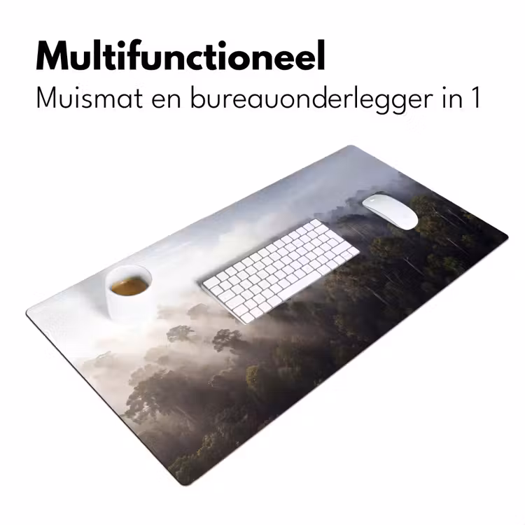 Bos - Mist - Natuur - Groen Muismat XXL klein -sfeer4