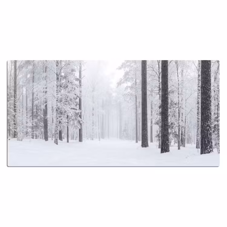 Bos - Sneeuw - Pad - Winter - Stilte Muismat XXL klein -3d_leeg