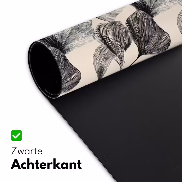 Botanisch - Bladeren - Zwart Muismat XXL klein 681 -sfeer2