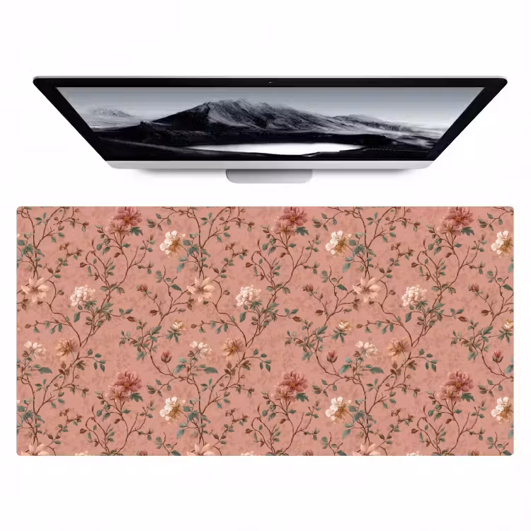 Botanisch - Bloemen - Roze Muismat XXL klein 681 -zzz3d