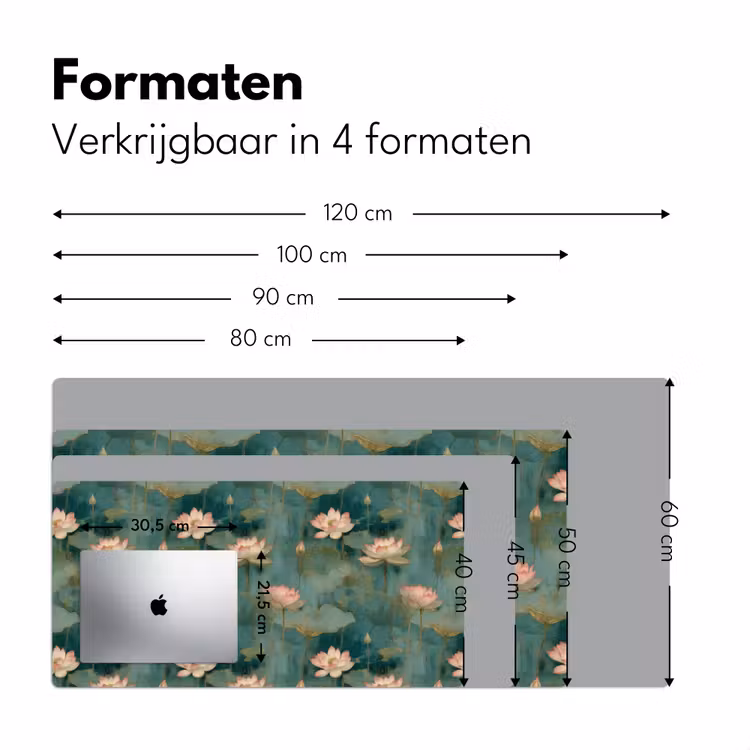 Botanisch - Bloemen - Roze Muismat XXL klein 681 -sfeer5