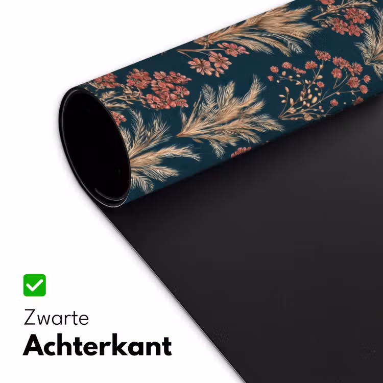 Botanisch - Patroon - Blauw Muismat XXL klein 681 -sfeer2